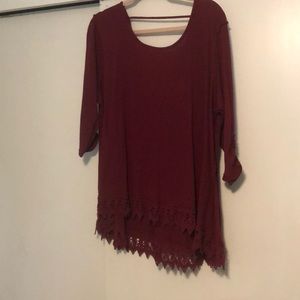 Maroon top